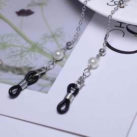 Yienate Bohemia Women's Glasses Chains with Pearl Chain Glasses Accessories Glasses Holder - Glasses Strap Holder - Sunglasses Retainer Strap (Silver)