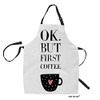 HGOD DESIGNS Coffee Kitchen Apron,Coffee Quote Ok But First Coffee
