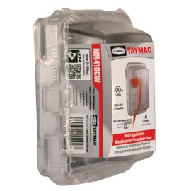 TayMac MM410CW Weatherproof Nonmetallic Standard Depth In-Use Device Cover with 16-in-1 Configurations and Clear Cover, White Base