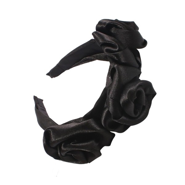 COLLBATH Cloth Rose Hair Band for Women Solid Flower Headband