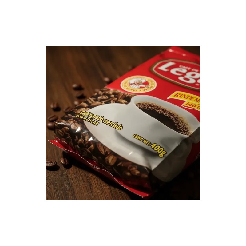 Café Legal Tostado Mezclado Con Azúcar 400 Gr Caja 12
