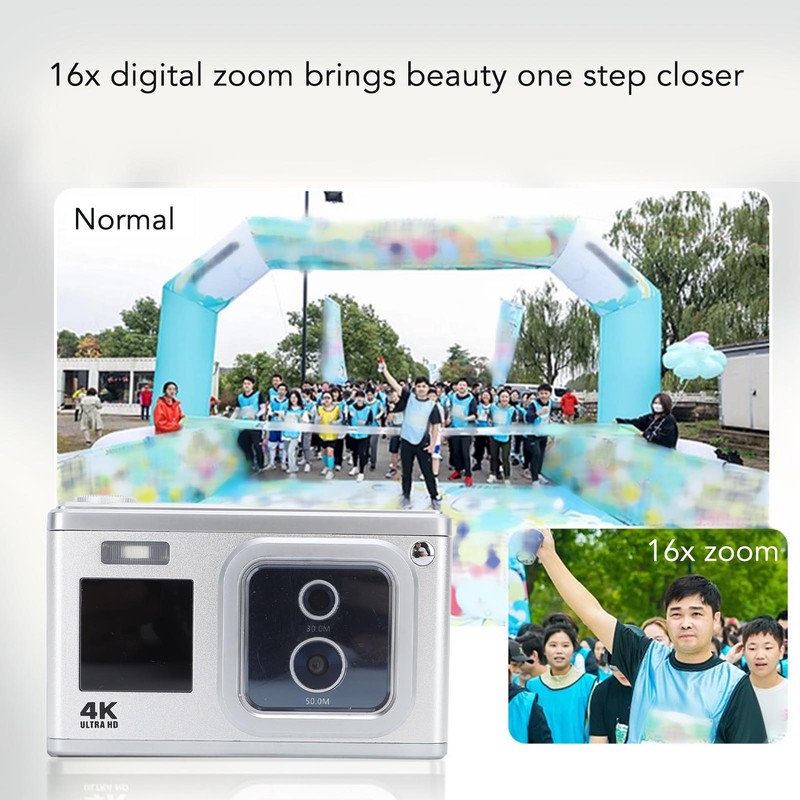 Digital Camera 4K HD Dual IPS Screen 50MP 30MP Dual