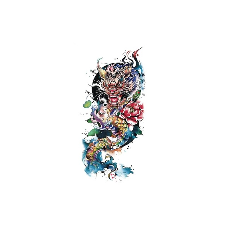 Temporary Dragon Tattoo Japanese Tattoo Dragon Tattoo Arm Tattoos XQB063