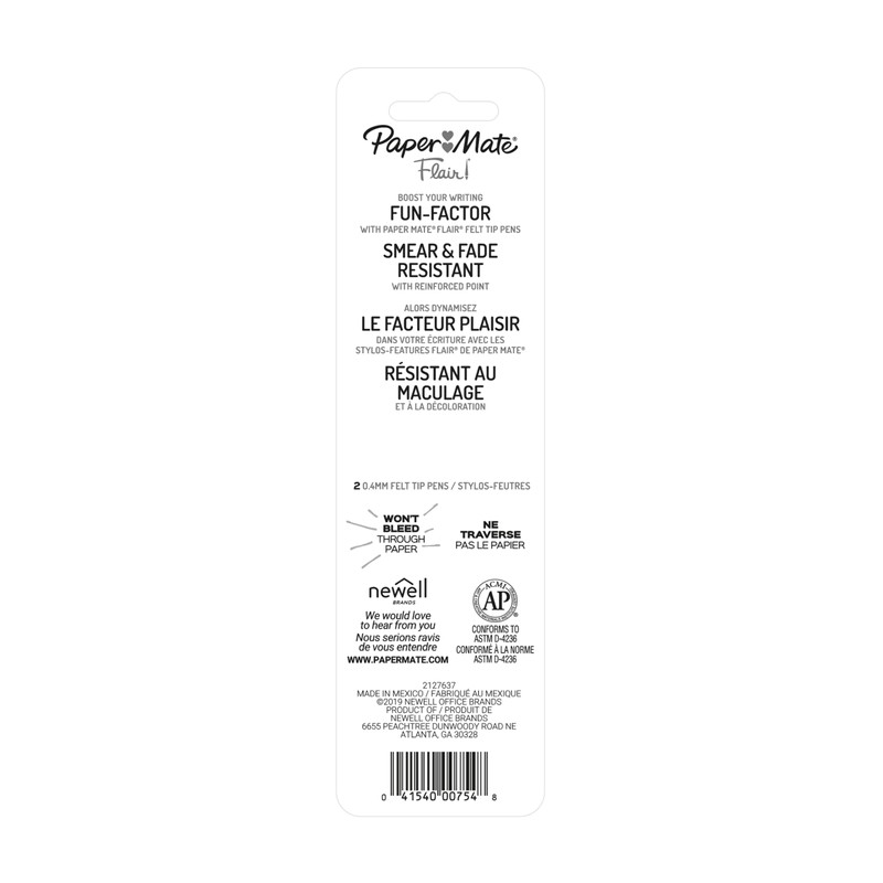 Paper Mate Flair Fineliner Pens - Ultra Fine Point 0.4mm