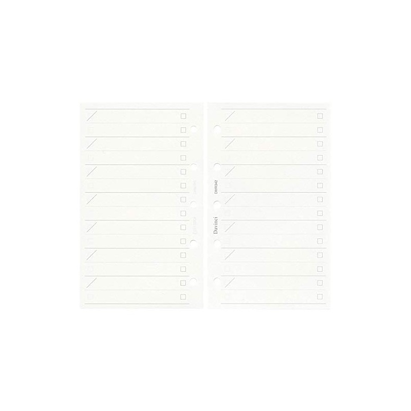 DaVinci DMR342 Personal Organizer Refill Mini 5 Hole Size Checklist