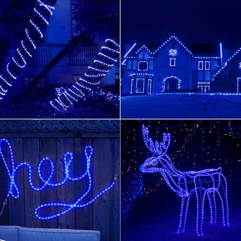 Solhice 75ft LED Rope Lights Outside Blue, 280 LEDs Waterproof