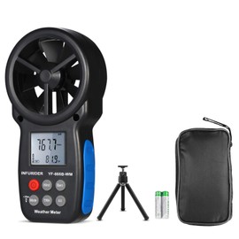 Hand Anemometer Digital Barometer, INFURIDER YF-866BWM Compact Wind Gauge, Wind Speed Meter with Wind/Thermometer, Wind Direction, Wind Speed Measurement