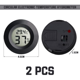 2 Pieces of Electronic Thermometer And Hygrometer, Temperature and Humidity Monitor, Can be Switched to Celsius/Fahrenheit, Used to Measure Indoor and Outdoor Temperature and Humidity (Black)