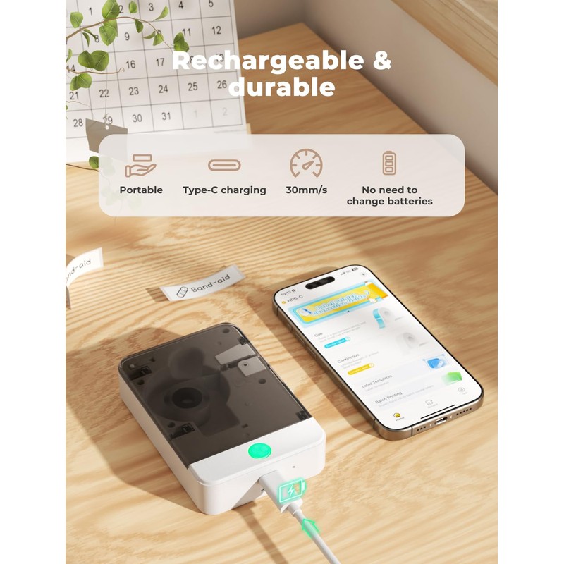 YOHOOLYO Label Maker Machine Label Printer, Portable Bluetooth Handheld Thermal