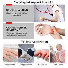 Wrist Splint for Carpal Tunnel, Provides Wrist Support Brace for Joint Pain, Arthritis, Tendonitis, Adjustable Strap Hand Support Stabilizer for Fractures, Sprains, Relieves Pain Promote recovery