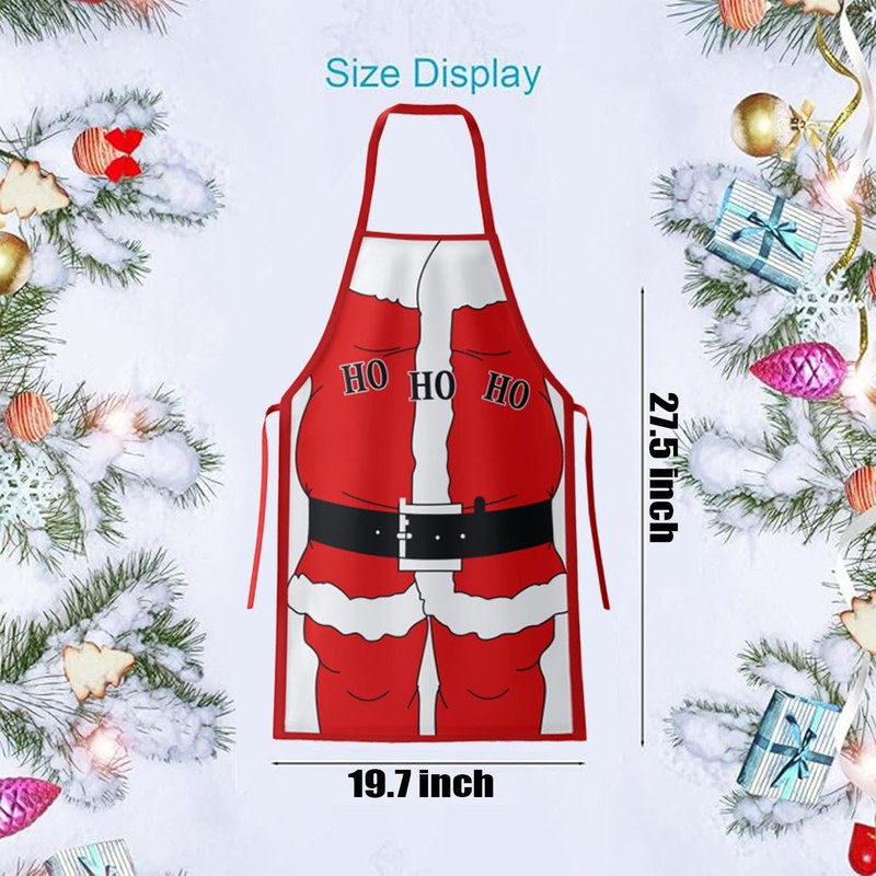 Rayson Aprons Christmas Adjustable Bib Apron Chefs BBQ Apron for