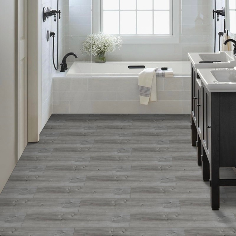 Peel and Stick Floor Tile, 10-Pack 15 Sq.Ft, Natural Grey