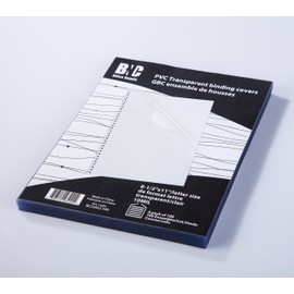BNC 10 Mil 8-1/2 x 11 Inches, Letter Size PVC Binding Covers - Pack of 100, Clear