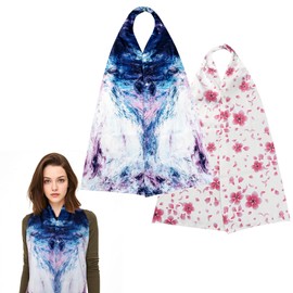 Gloserin 2 Pack Adult Bibs Scarf Washable and Reusable Dining Clothing Protector Adult Bib for Elderly Senior Citizens Women Eating