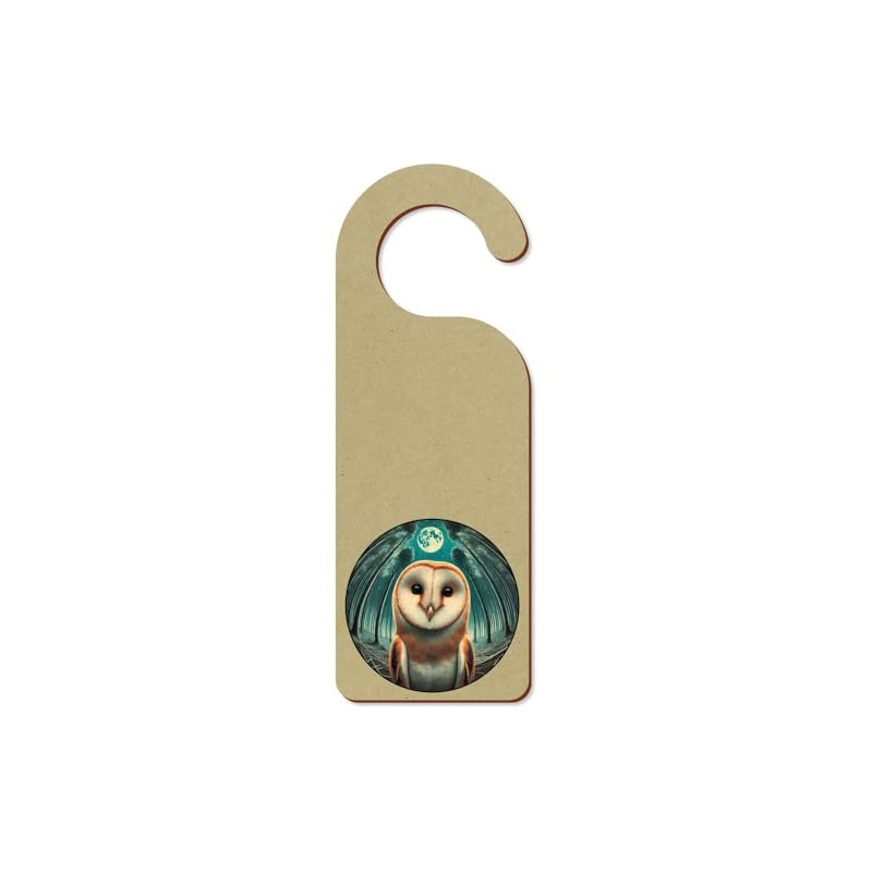 'Happy Barn Owl' 200mm x 72mm Door Hanger/Sign (DH00045815)