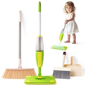 Kids Cleaning Toy Set,Mini Spray Mop Montessori Toys Pretend Play Cleaning Tool for Toddlers with Spray Mop & Kids Broom Dustpan Set Cleaning Toys Gift for Toddlers Girls Boys Age 3+