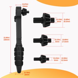 3-in-1 Ratchet Drill Chuck Key Wrench,Universal Chuck Key Replacement Tool for Drill, Compatible with Most Electric Drills and Power Tools,150mm Length