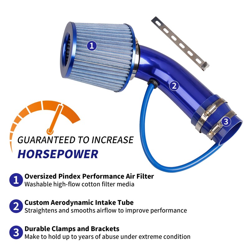 Pindex 3 Inch High Flow 76mm Cold Air Intake Induction