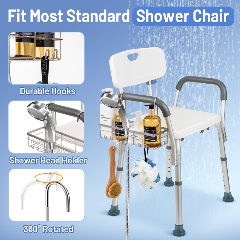 YUOROS Shower Caddy Hanging, 304 Stainless Steel Showers Organizer Rack