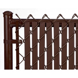 Tube Slats Made in America Privacy Inserts for Chain-Link Fence, Double-Wall Vertical Bottom-Locking Slats for 5' Fence Height (Brown)