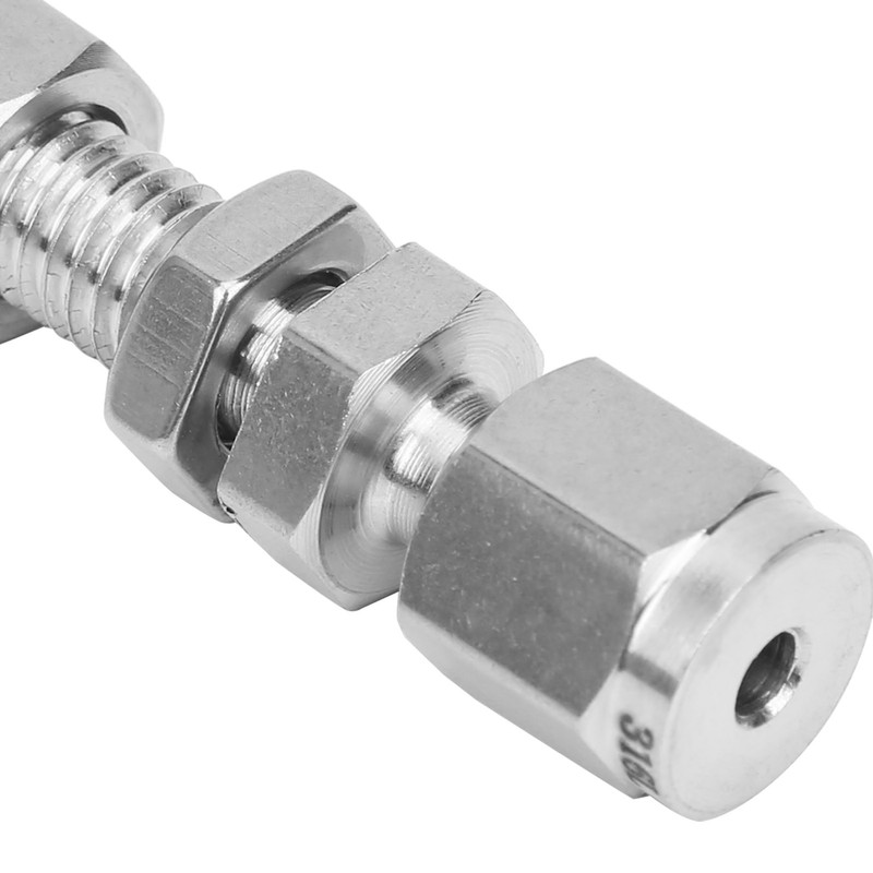 2Pcs Bulkhead Connector 316 Stainless Steel Double Ferrule Wear Plate