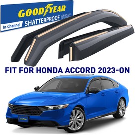Goodyear Shatterproof in-Channel Window Deflectors for Honda Accord 2023-2025, Rain Guards, Window Visors for Cars, Vent Deflector, Car Accessories, 4 pcs - GY008162