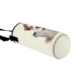 HUGS IDEA Cute Border Collie Water Bottle Carrier Cute Dog Water Bottle Holder with Adjustable Strap Dustproof Waterbottle Organizer for Outdoor Travel & School Activities