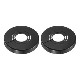 uxcell Wall Split Flange, 2 Pcs 62x10 mm - Cuttable ABS Round Escutcheon Plate Cover Buckle, Shower Arm Flange for 20/25/33mm(0.8/1.0/1.3 Inch) Water Pipe Faucet Decoration (Black)