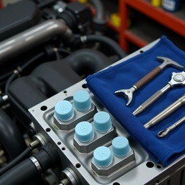 6Pcs Blue Replacement Valve Caps for Car Air Conditioning, Leakproof R134a AC System Charging Port Caps (High and Low Pressure) Valves Air Conditioning Accessories