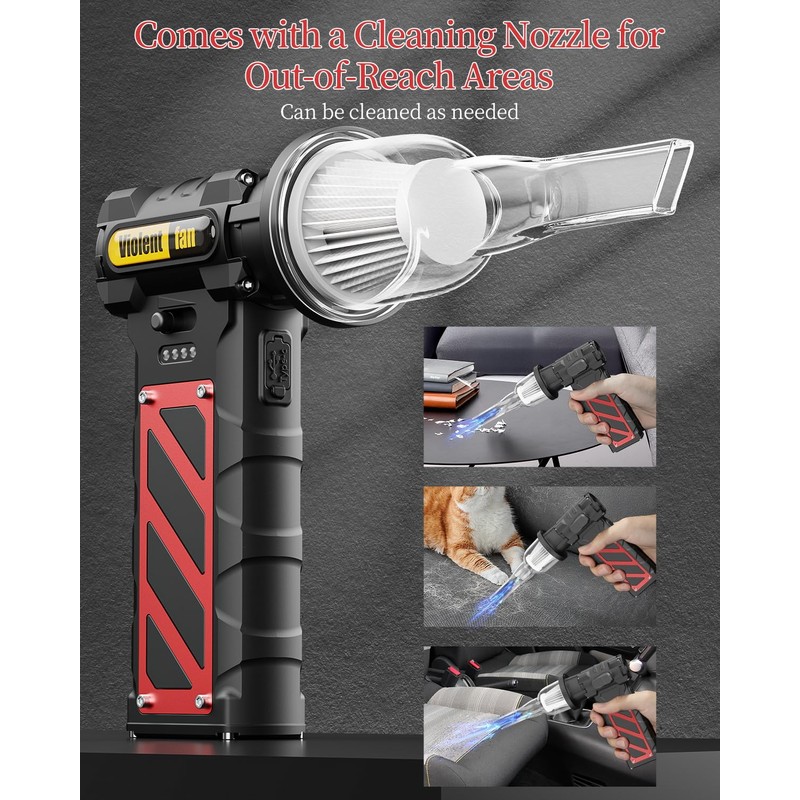 Kocyare Compressed Air Duster,Infinitely Variable Speed，130000RPM Electric Jet Dry Blower
