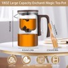 Enchanti Magic Tea Pot,zxbaers Glass Teapot with Wooden Handle,Water Separation