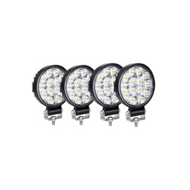 SKYWORLD LED Fog Light, 42 W Work Light, 12 V, Pack of 4, Waterproof IP67 Offroad LED Headlight, Reversing Light for Excavators, Tractors, Tractors, Forklifts, ATV, Trucks, Offroad, 4 x 4