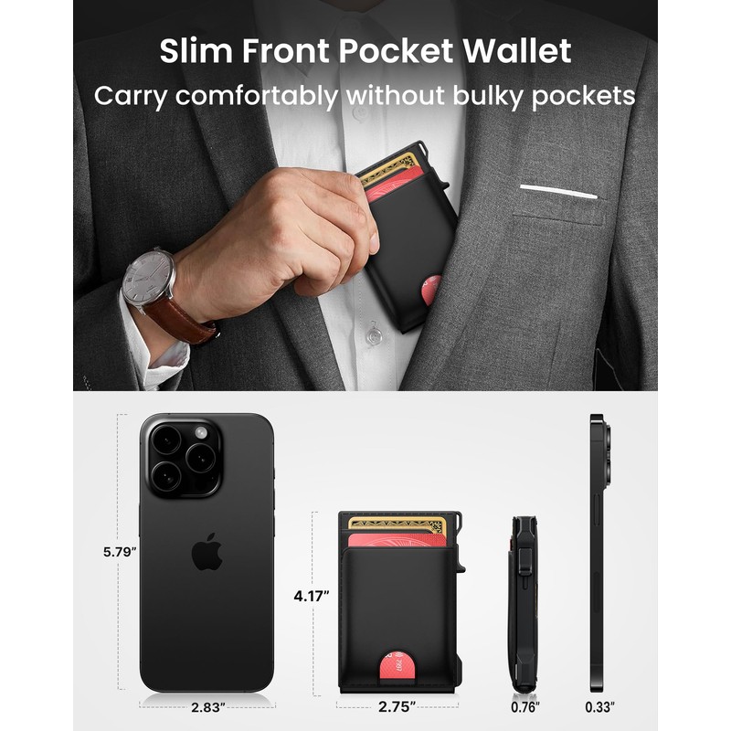 avanture Wallet for Men Card Holder: Pop Up Card Case,