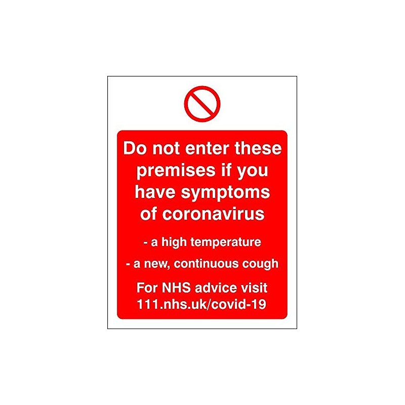 SECO"DO NOT Enter Premises", 150x200mm Semi-Rigid Plastic Sign, Red/White