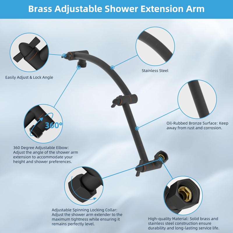 Hibbent All Metal cUPC Certified Rain Shower Head, 10'' High