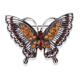 Kaichen Butterfly Brooch, Jewelry for Women, Girls, Ladies, Exquisite Packaging (Coffee)