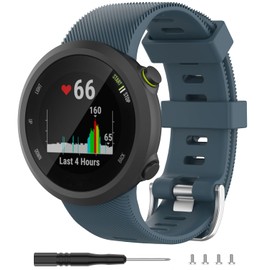 Anuoli Compatible with Garmin Forerunner 45 Watch Band, Silicone Replacement Band for Garmin Swim2 / Forerunner 45 / Forerunner 45S Smartwatch. (Cyan)