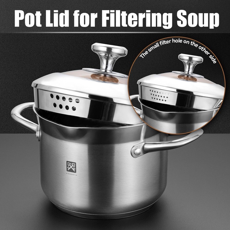 GOLDEN KEY Deep Fryer Pot with Basket and Lid,4.0L/4.2QT 304