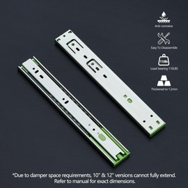 NIBNIE 6 Pairs 12 Inch Soft Close Drawer Slides, Heavy Duty Ball Bearing Self Closing Drawer Slides Side Mount for Kitchen Cabinet, RV, Tool Box, 110 LB Capacity