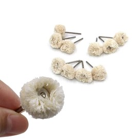 AIMALL 10PCS Cotton Wheel Polishing Buffer Buffing Brush Polisher Drill Bit Tool- 25mm Buffing Brushes for Jewelry, Metal & Glass Finishing