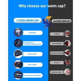 Firesara Fishtail Fabric Swimming Cap Women Men, Breathable High Elasticity Swim Cap Hair Protection Quick Dry Soft for Long Hair Short Hair, Kids Boys and Girls