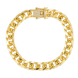 kelistom Cuban Link Anklet Bracelet for Women Men Hip-hop 18K Gold/White Gold Plated Iced Out Rhinestones Filled Chain Ankle Bracelets, 9" 10" 11"