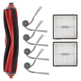 (7 Stück) Q10 S5 / Q10 X5 Ersatzteile Kompatibel mit Roborock Q10 S5/ Q10 S5+/ Q10 X5/ Q10 X5+ Roboter-Staubsauger, 1 Rollenbürste, 4 Seitenbürsten, 2 HEPA-Filter, Zubehör-Set