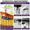 Hulave 304 Stainless Steel Deck Railing Adjustable Railing Folding Table,