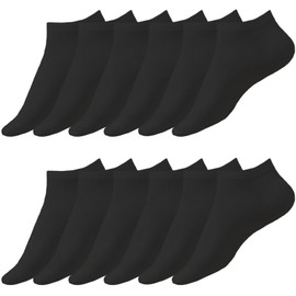 KEYRI 6 Pairs Ankle Socks Sneaker Socks for Women, Trainer Socks No Show Sock Low Cut Unisex Casual Socks Sporty Socks Breathable, Size 36-40 One Size, 6 Black