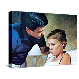 ART.COM Stretched Canvas Print Rosemary's Baby, John Cassavetes, Mia Farrow, 1968, 16" x 12"