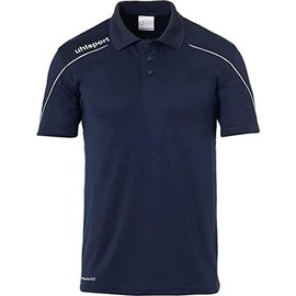 uhlsport Stream 22 - Polo da Bambino, Bambini, T-Shirt, 100220412, Navy/Bianco, 140