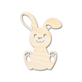 Unfinished Wood Cute Bunny Shape Easter Spring Kids Craft up to 46" DIY 4" / 1/8"