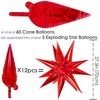 ZAKVOOR 60 Pcs Star Balloons 12 Spike Foil Explosion Party