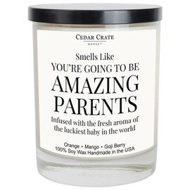 New Parents Gifts for Couples, Her, Him, Gender Reveal Gifts for Parents to Be, New Mom, Dad, Pregnancy, Mother's Day & Father's Day, Unique Present for Expecting Mom, Dad, 100% Soy Wax - Made in USA